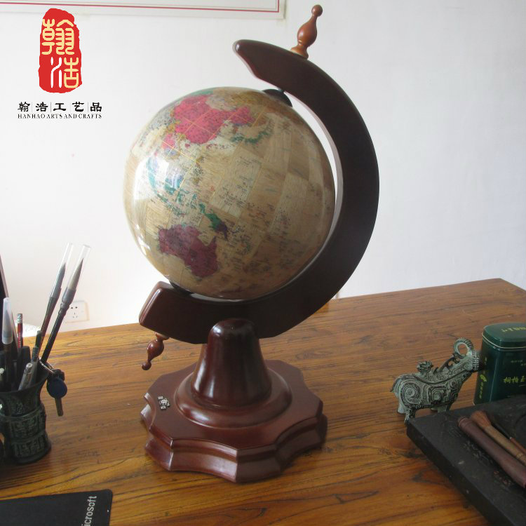 鄭州實(shí)木地球儀辦公桌裝飾擺件